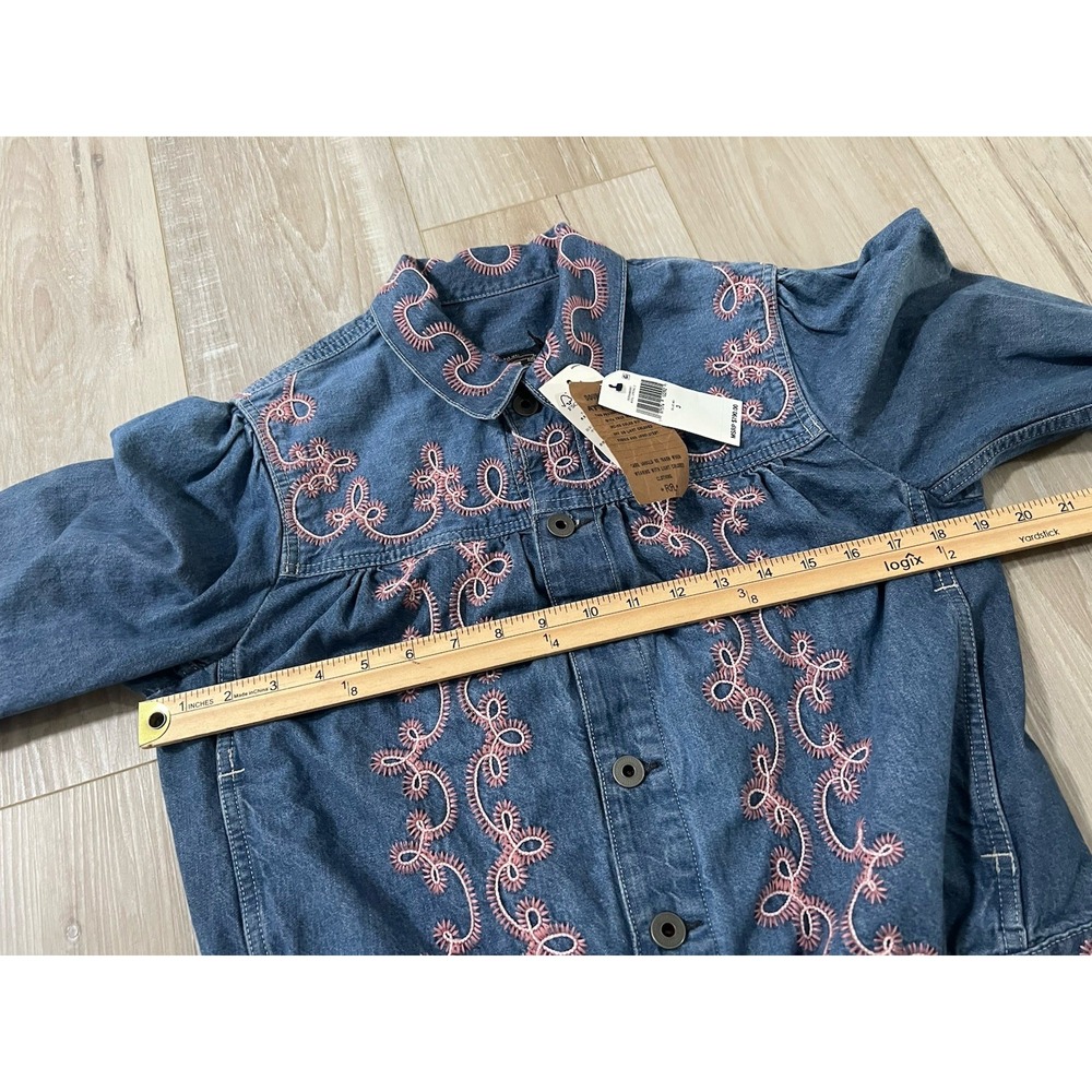 RRL Martin Flora Embroidered Denim Shirt Women Size 3 - Picture 5 of 9